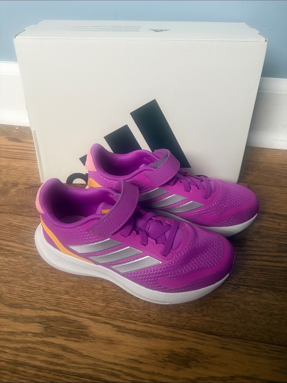 adidas Kids Purple and Silver Athletic Sneakers